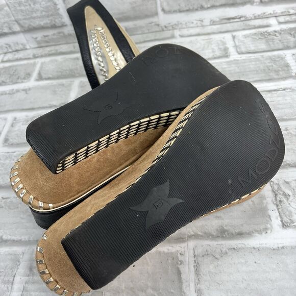 Modzori Reversible Tita 4 Women's Size 10 Black and Silver Wedge 2 in 1 Sandals - Picture 9 of 14